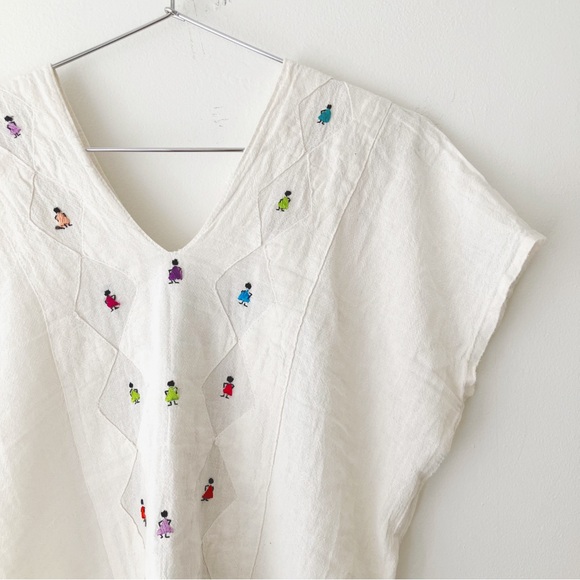 Vintage • Hand Stitched Gauze Blouse in Cream - Picture 4 of 15